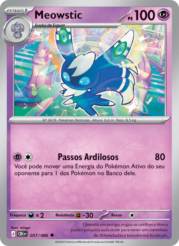 Meowstic, carta 037 da expansão Caos Ascendente