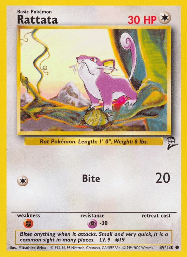 Rattata, carta 89 da expansão Base Set 2