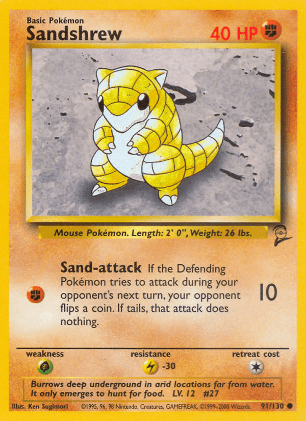 Sandshrew, carta 91 da expansão Base Set 2