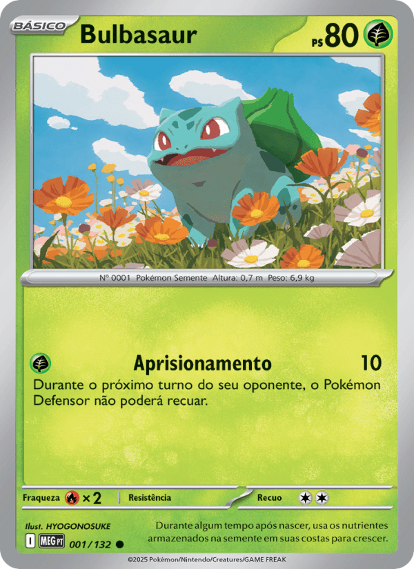 Bulbasaur, carta 001 da expansão Mega Evolução