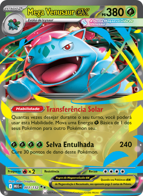Mega Venusaur ex, carta 003 da expansão Mega Evolução