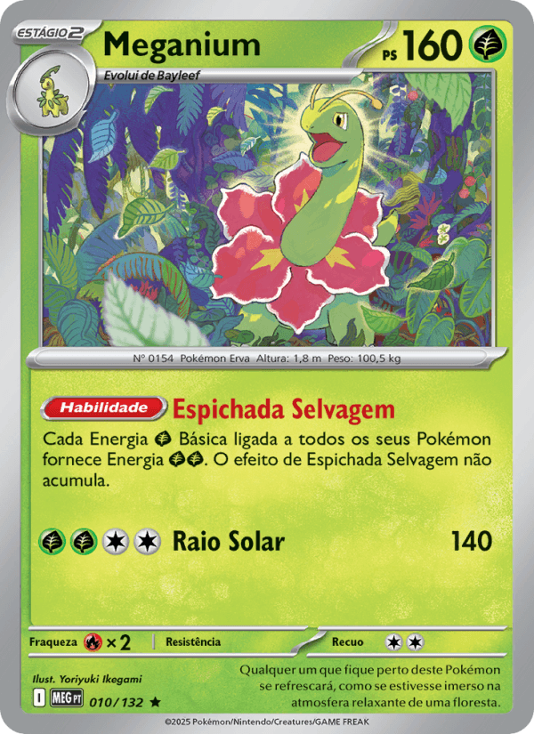 Meganium, carta 010 da expansão Mega Evolução