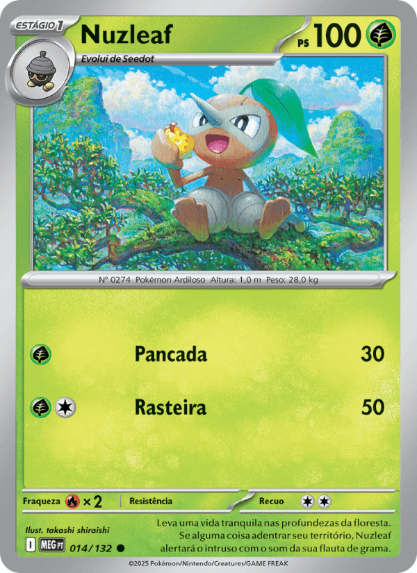 Nuzleaf, carta 014 da expansão Mega Evolução