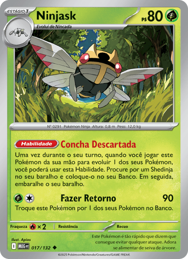 Ninjask, carta 017 da expansão Mega Evolução