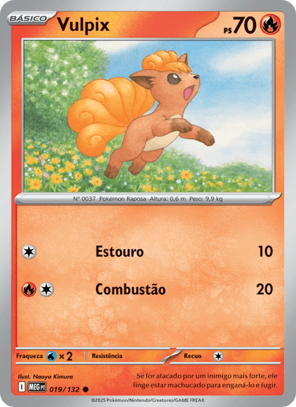 Vulpix, carta 019 da expansão Mega Evolução