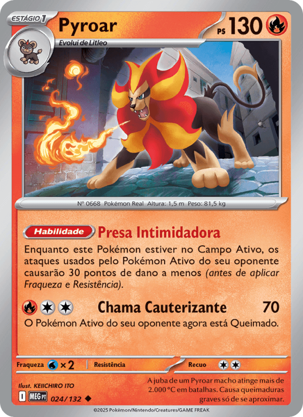 Pyroar, carta 024 da expansão Mega Evolução