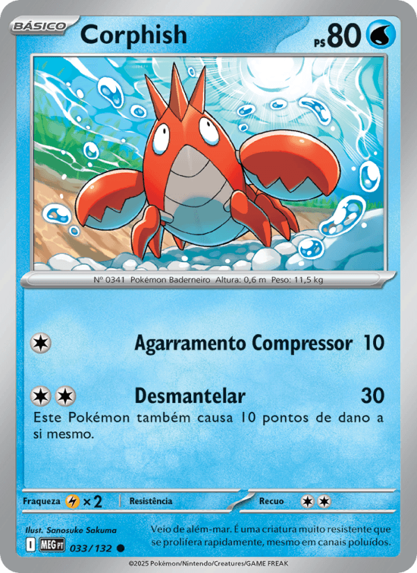 Corphish, carta 033 da expansão Mega Evolução