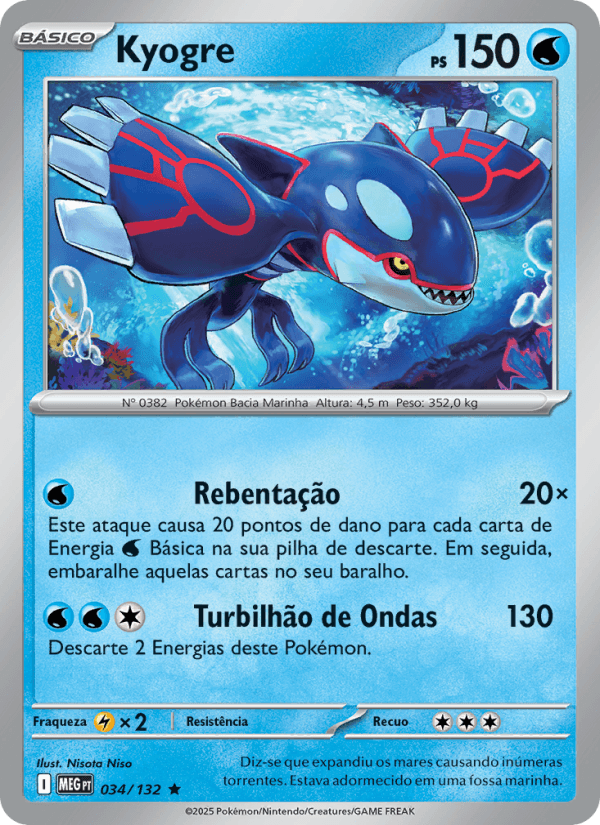 Kyogre, carta 034 da expansão Mega Evolução