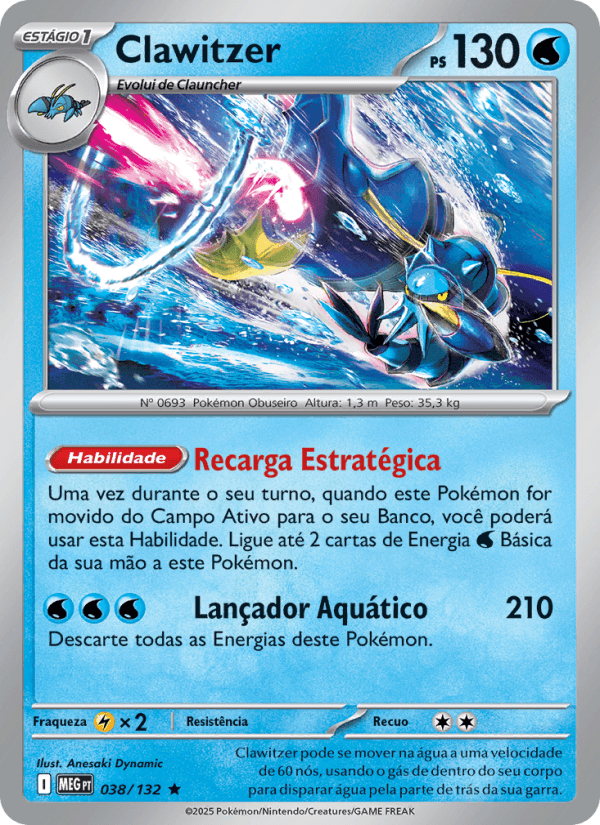 Clawitzer, carta 038 da expansão Mega Evolução
