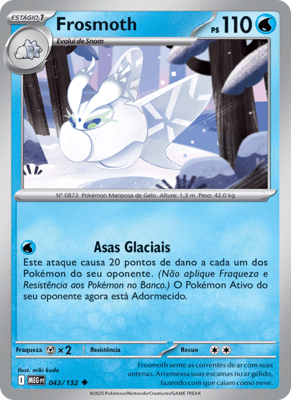 Frosmoth, carta 043 da expansão Mega Evolução