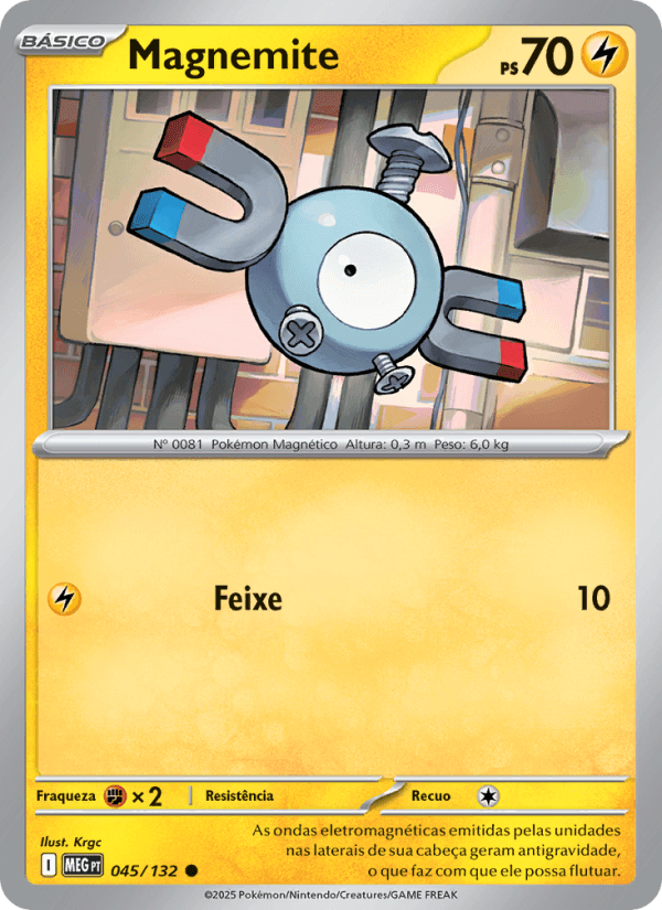 Magnemite, carta 045 da expansão Mega Evolução