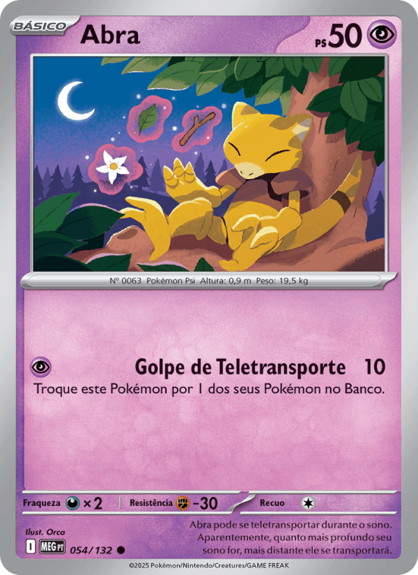 Abra, carta 054 da expansão Mega Evolução
