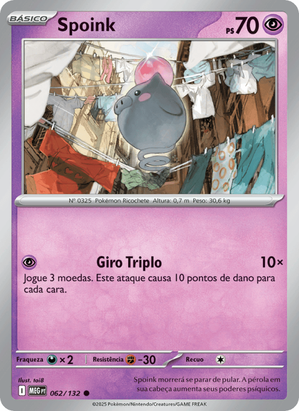 Spoink, carta 062 da expansão Mega Evolução