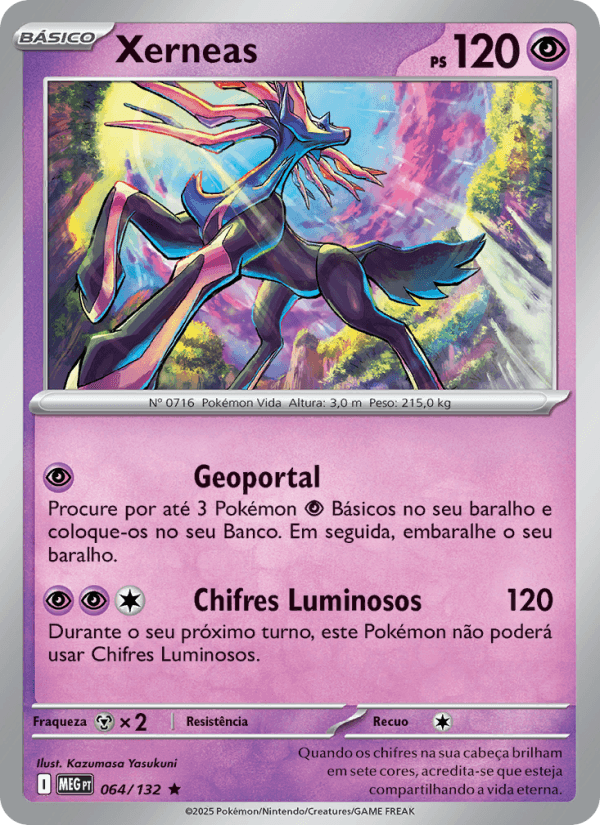 Xerneas, carta 064 da expansão Mega Evolução