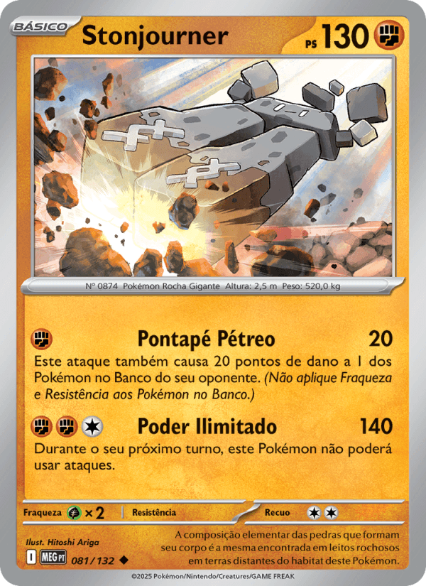 Stonjourner, carta 081 da expansão Mega Evolução