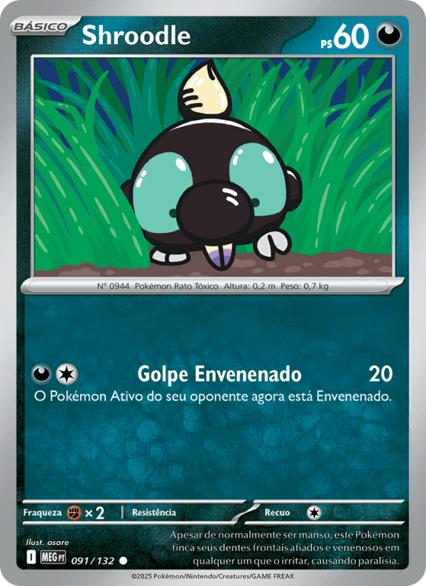 Shroodle, carta 091 da expansão Mega Evolução