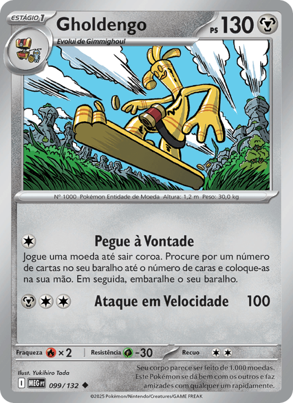 Gholdengo, carta 099 da expansão Mega Evolução
