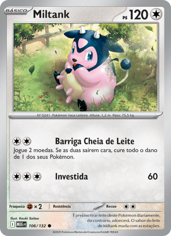 Miltank, carta 106 da expansão Mega Evolução