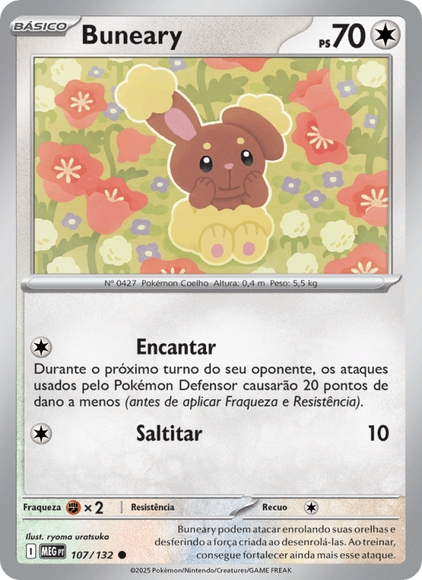 Buneary, carta 107 da expansão Mega Evolução