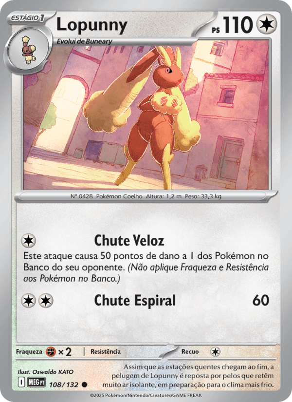 Lopunny, carta 108 da expansão Mega Evolução