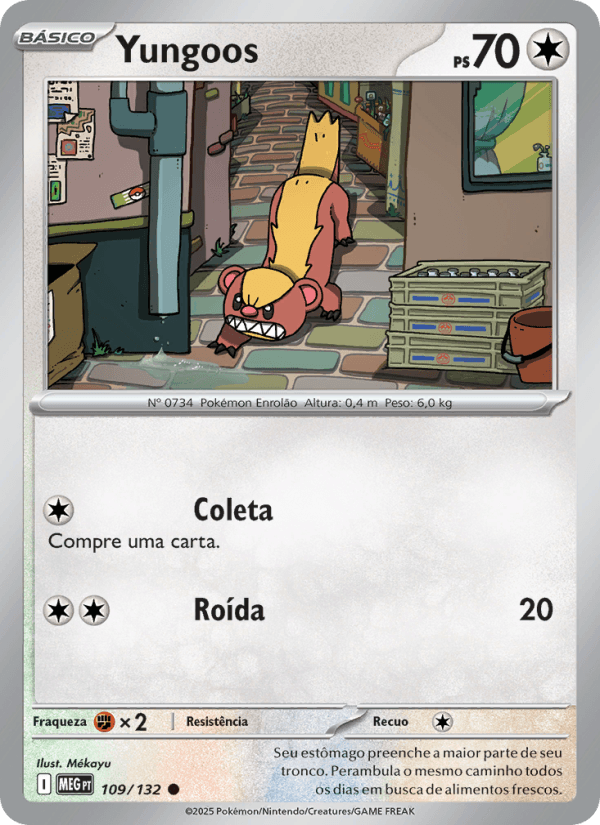 Yungoos, carta 109 da expansão Mega Evolução