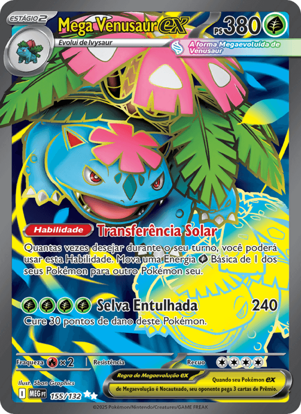 Mega Venusaur ex, carta 155 da expansão Mega Evolução