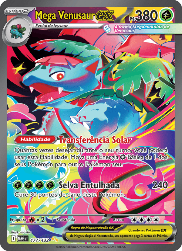 Mega Venusaur ex, carta 177 da expansão Mega Evolução