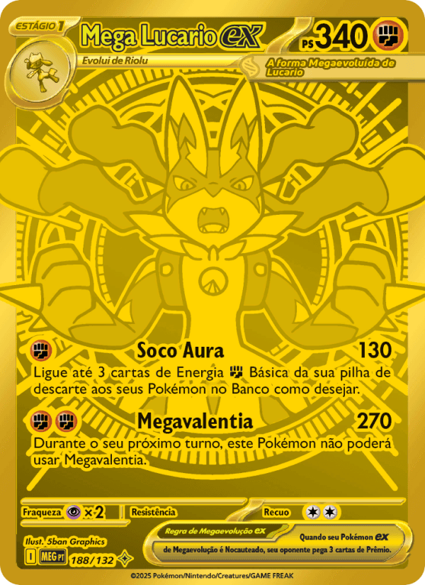 Mega Lucario ex, carta 188 da expansão Mega Evolução