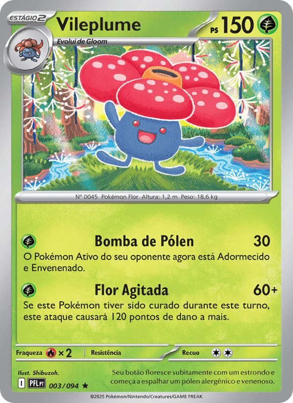 Vileplume, carta 003 da expansão Fogo Fantasmagórico
