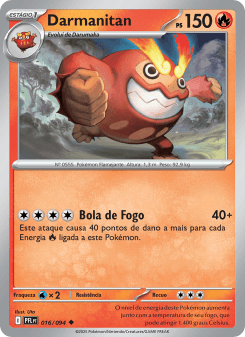 Darmanitan — carta 016 de Fogo Fantasmagórico