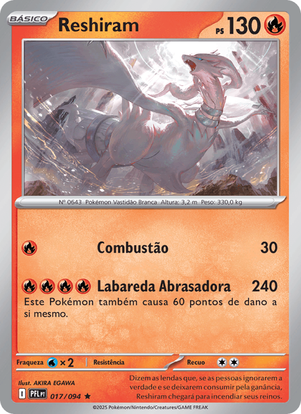 Reshiram, carta 017 da expansão Fogo Fantasmagórico