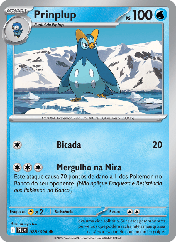 Prinplup, carta 028 da expansão Fogo Fantasmagórico
