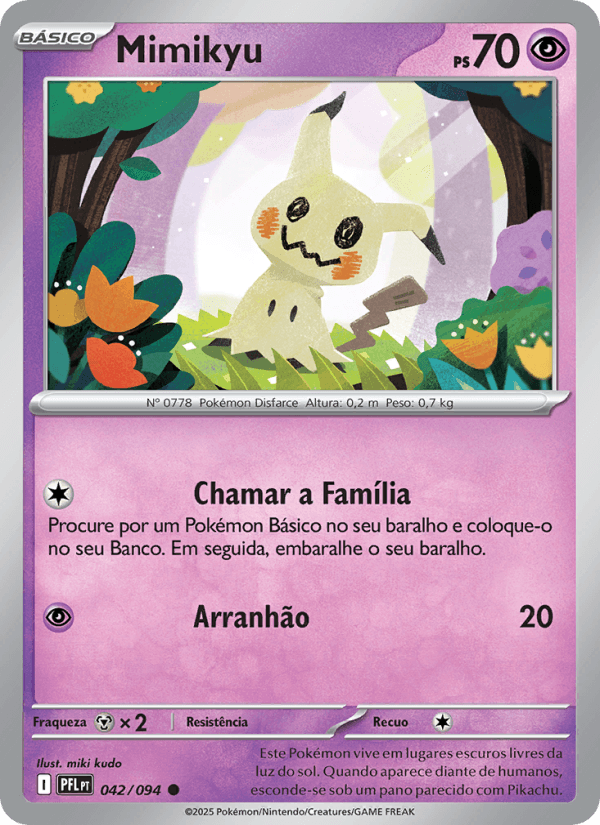 Mimikyu, carta 042 da expansão Fogo Fantasmagórico