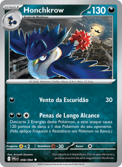 Honchkrow — carta 058 de Fogo Fantasmagórico