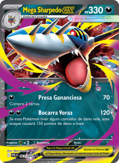 Mega Sharpedo ex — carta 061 de Fogo Fantasmagórico