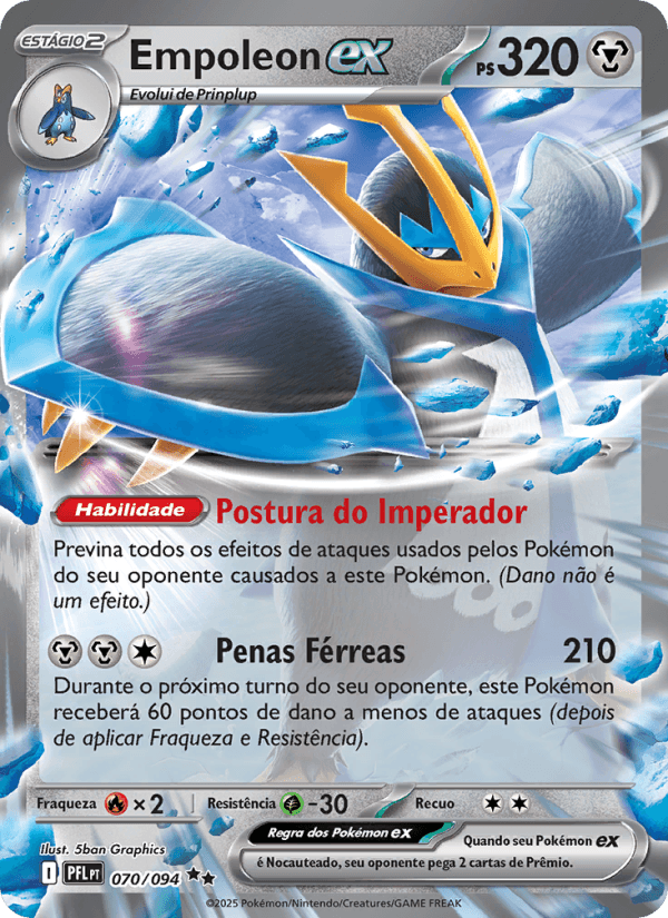 Empoleon ex, carta 070 da expansão Fogo Fantasmagórico