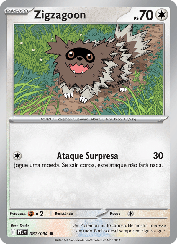Zigzagoon, carta 081 da expansão Fogo Fantasmagórico