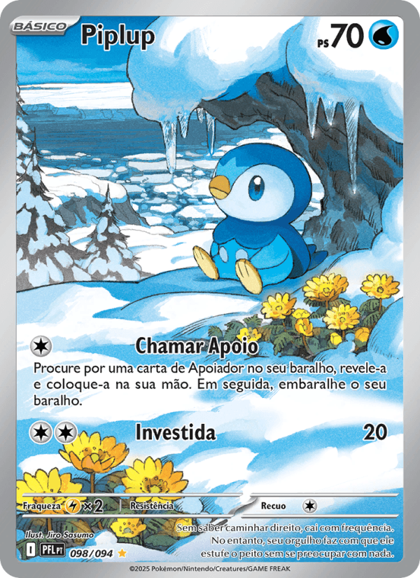 Piplup, carta 098 da expansão Fogo Fantasmagórico