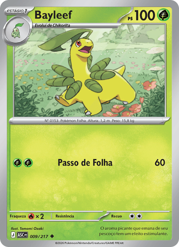 Bayleef, carta 009 da expansão Heróis Excelsos