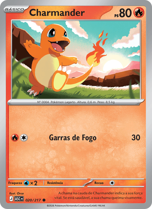 Charmander, carta 020 da expansão Heróis Excelsos