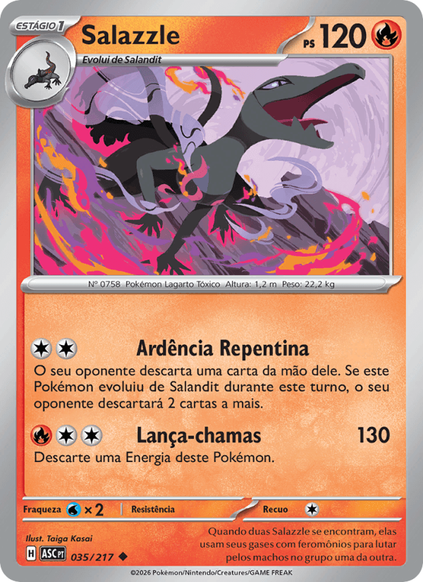 Salazzle, carta 035 da expansão Heróis Excelsos