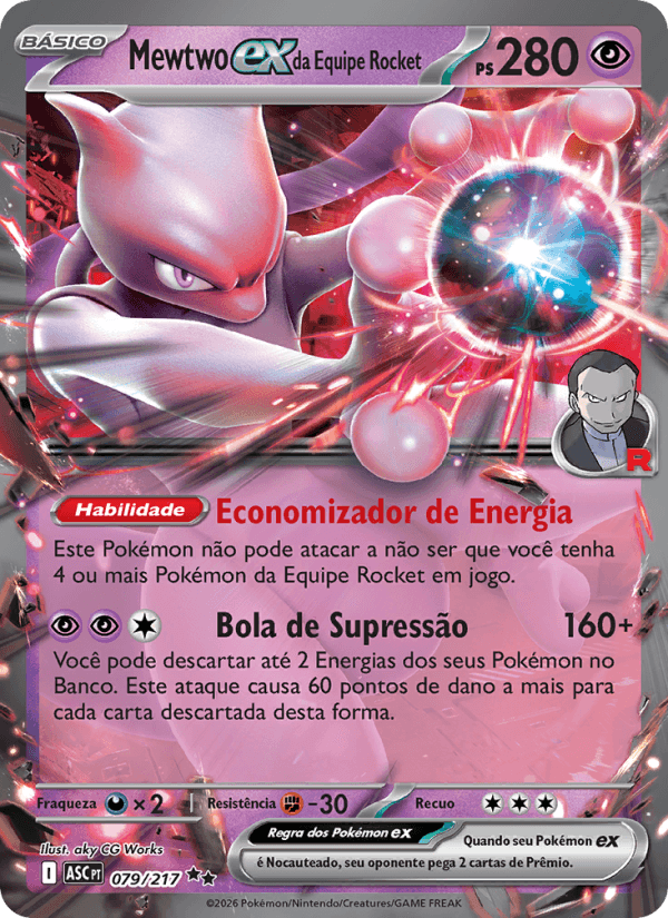 Mewtwo ex da Equipe Rocket, carta 079 da expansão Heróis Excelsos