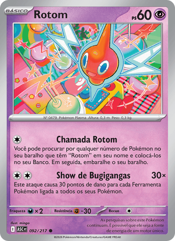 Rotom, carta 092 da expansão Heróis Excelsos