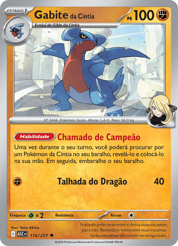 Gabite da Cíntia, carta 110 da expansão Heróis Excelsos