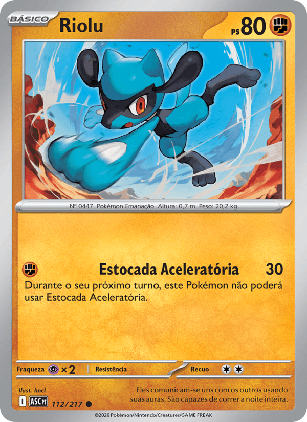 Riolu, carta 112 da expansão Heróis Excelsos