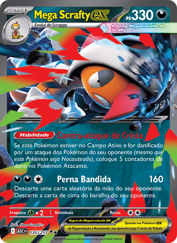 Mega Scrafty ex, carta 135 da expansão Heróis Excelsos