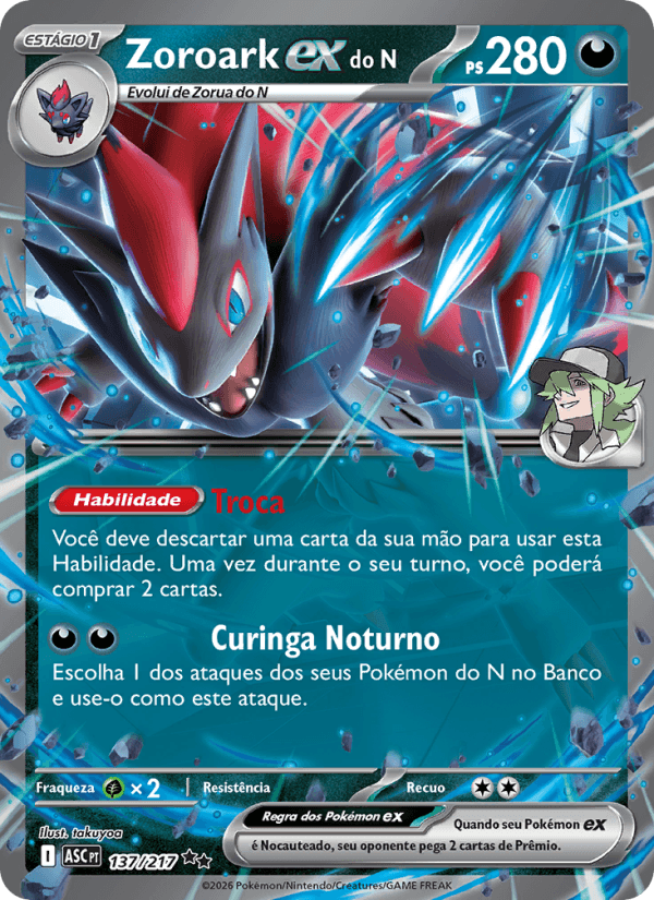 Zoroark ex do N, carta 137 da expansão Heróis Excelsos
