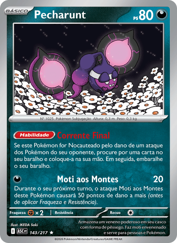 Pecharunt, carta 143 da expansão Heróis Excelsos