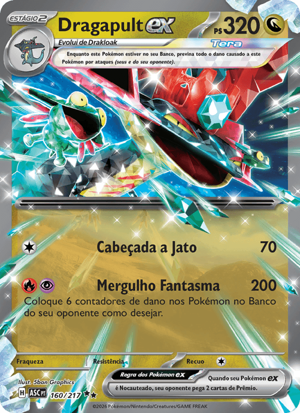 Dragapult ex, carta 160 da expansão Heróis Excelsos