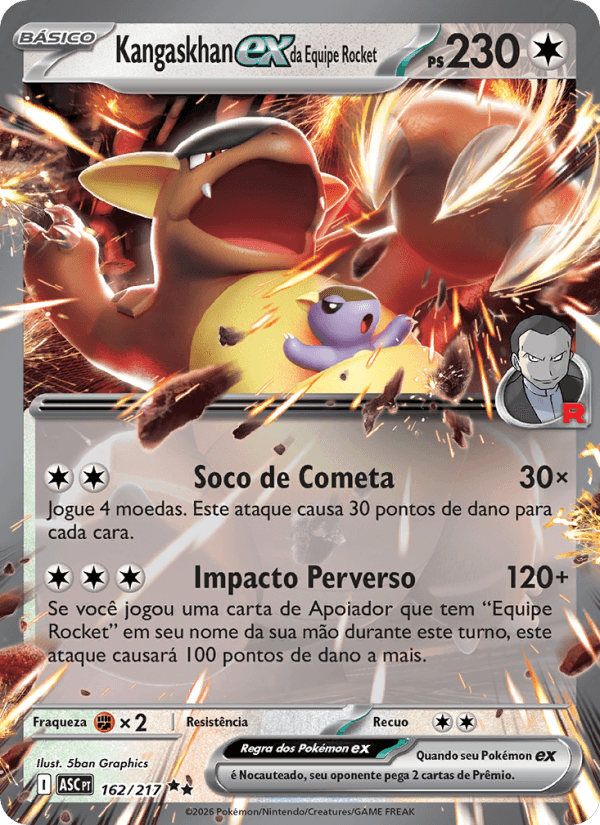 Kangaskhan ex da Equipe Rocket, carta 162 da expansão Heróis Excelsos